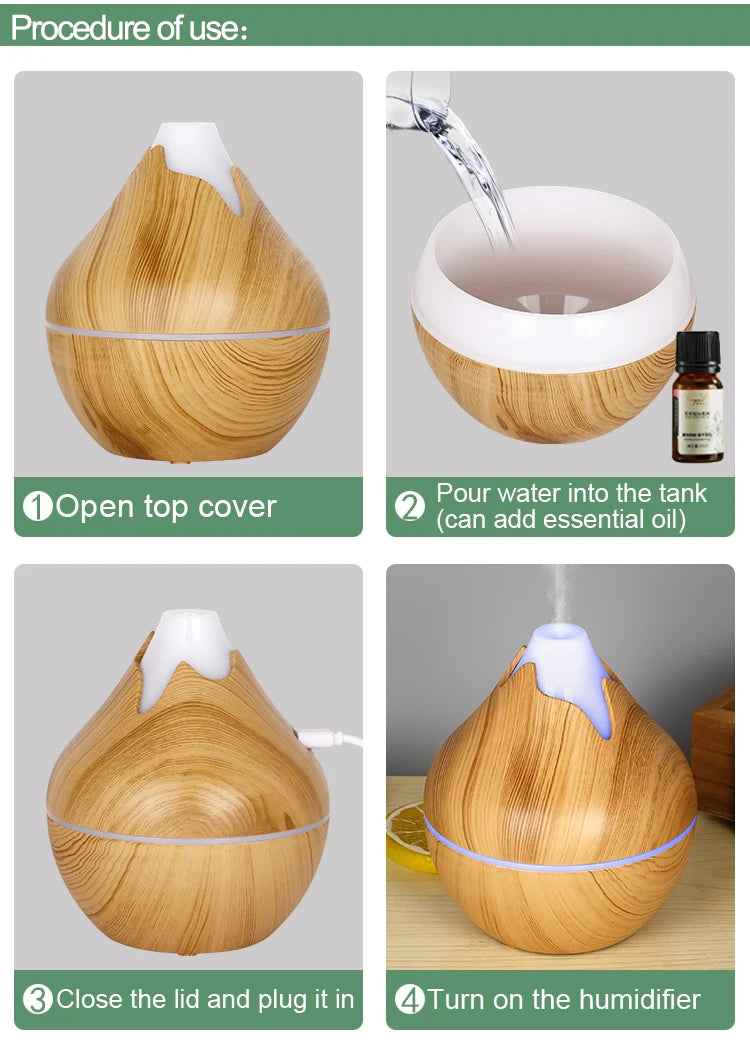 Wood Grain LED Humidifier